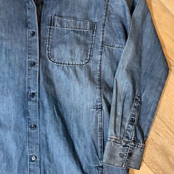NWT Madewell Denim Long Sleeve Shirtdress - Picture 6 of 9